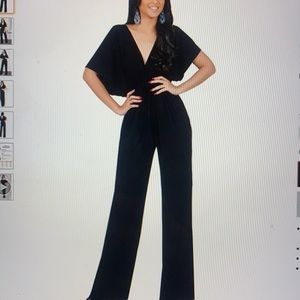 Black kimono sleeve jumpsuit